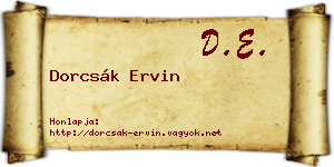 Dorcsák Ervin névjegykártya