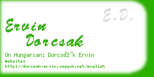 ervin dorcsak business card